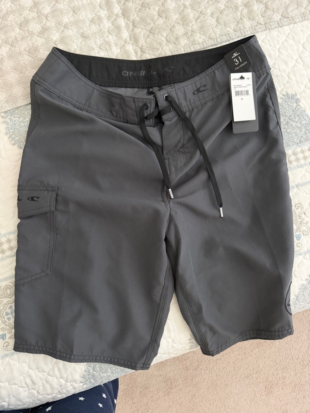 O'Neill Charcoal Gray Men's Boardshorts with Drawstring